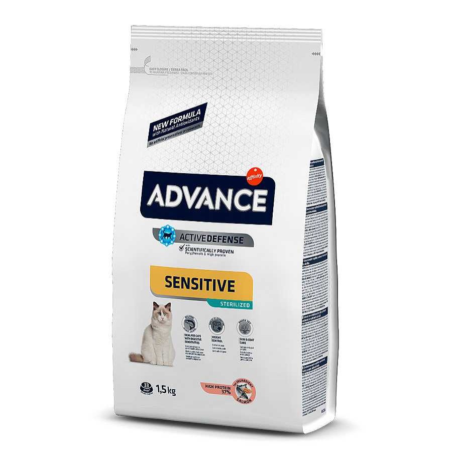 Gatos Advance Pienso Seco | Advance Sensitive Sterilized Salm N Y Cebada Pienso Para Gatos