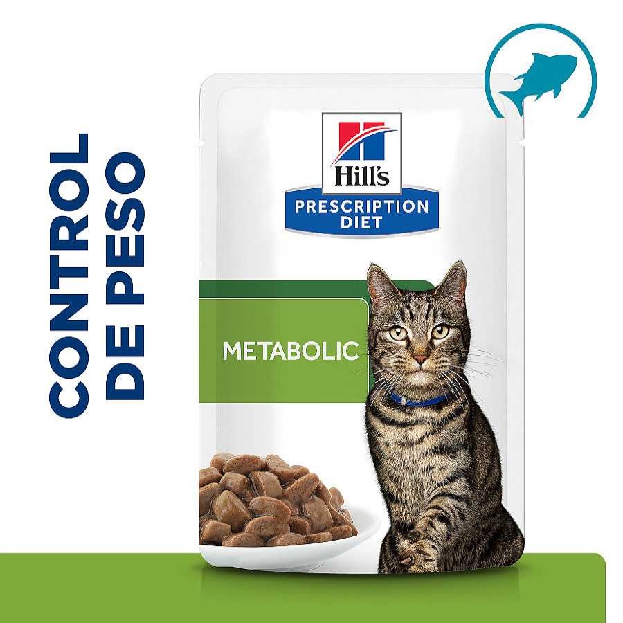 Gatos Hill's Comida H Meda | Hill'S Prescription Diet Metab Lico Control De Peso Pescado Sobre En Salsa Para Gatos