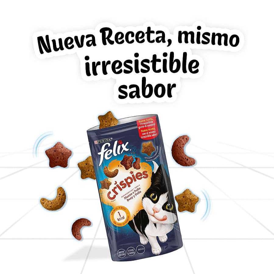 Gatos Felix Snacks | Felix Crispies Salm N Y Trucha Bocaditos Para Gatos