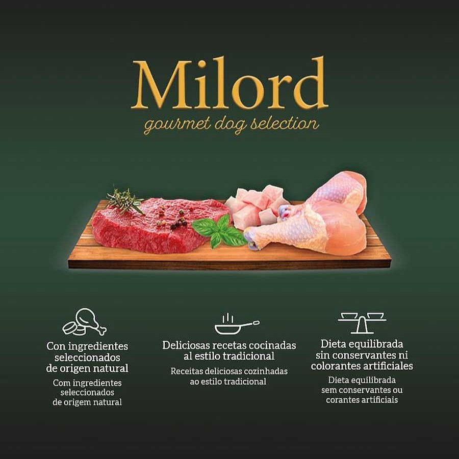 Perros Milord Comida H Meda | Milord Adult Receta Estilo Casero En Gelatina Con Pollo Y Buey Sobres Para Perros - Multipack