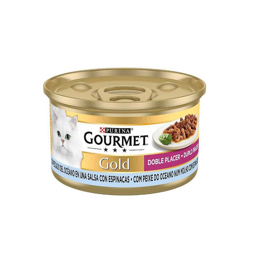 Gatos Gourmet Comida H Meda | Gourmet Gold Pescado Del Oc Ano Y Espinacas En Salsa