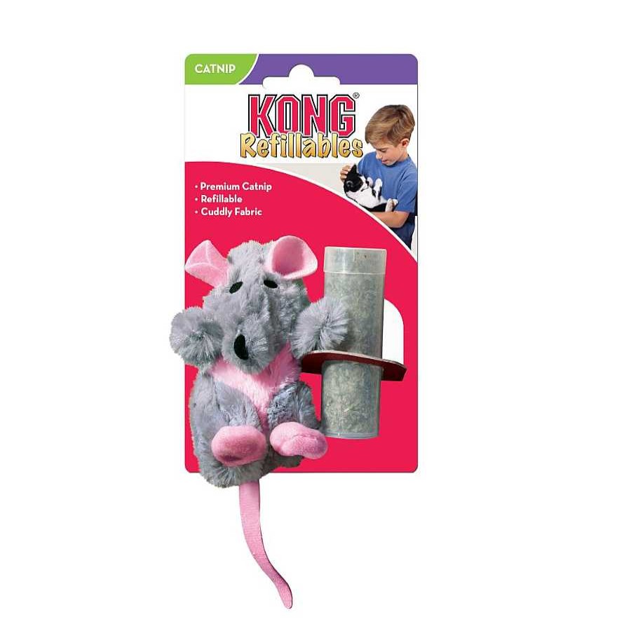 Gatos Kong Juguetes | Kong Dr Noys Rat N Recargable Con Plumas Para Gatos