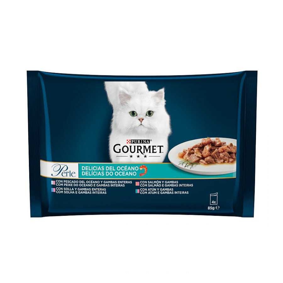 Gatos Gourmet Comida H Meda | Gourmet Perle Delicias Del Oc Ano En Salsa Sobre Para Gatos