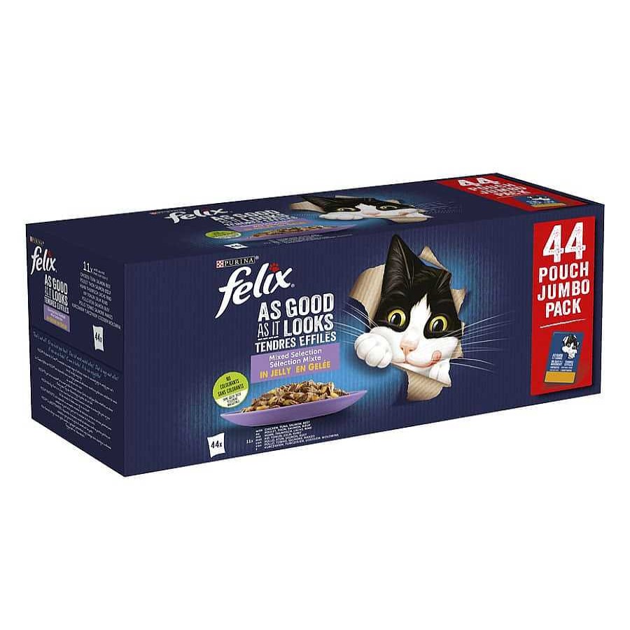 Gatos Felix Comida H Meda | Felix Fantastic Selecci N De Sabores Sobres En Gelatina - Multipack