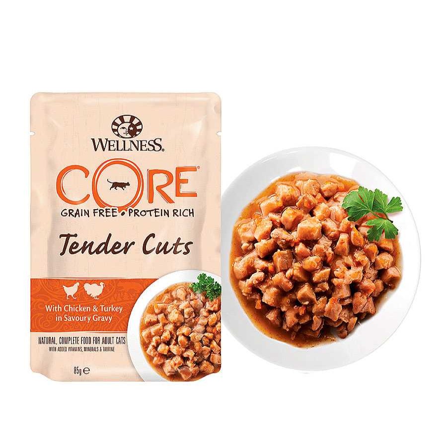 Gatos Wellness Core Comida H Meda | Wellness Core Tender Cuts Pollo Y Pavo Sobre En Salsa Para Gatos