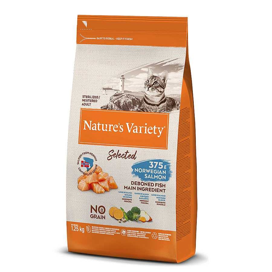 Gatos Nature's Variety Pienso Seco | Nature'S Variety Selected Adult Sterilised Salm N Noruego Pienso Para Gatos