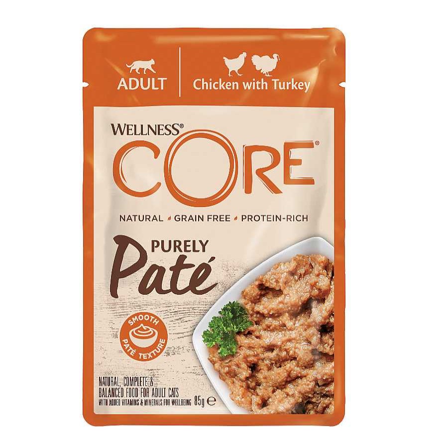 Gatos Wellness Core Comida H Meda | Wellness Core Adult Pollo Y Pavo En Pat Sobre Para Gatos