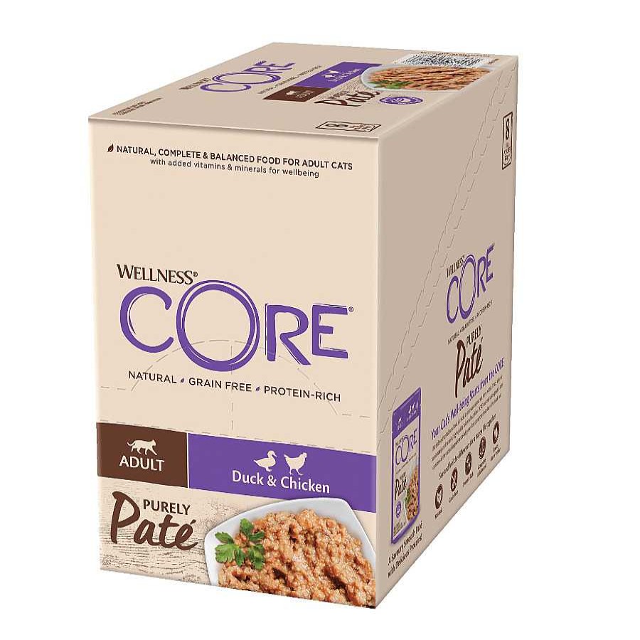 Gatos Wellness Core Comida H Meda | Wellness Core Adult Purely Pato Y Pollo En Pat Sobre Para Gatos