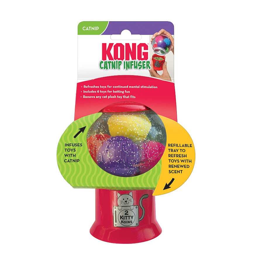 Gatos Kong Hierbas Y Maltas | Kong Catnip Infusor Con Pelotas Para Gatos