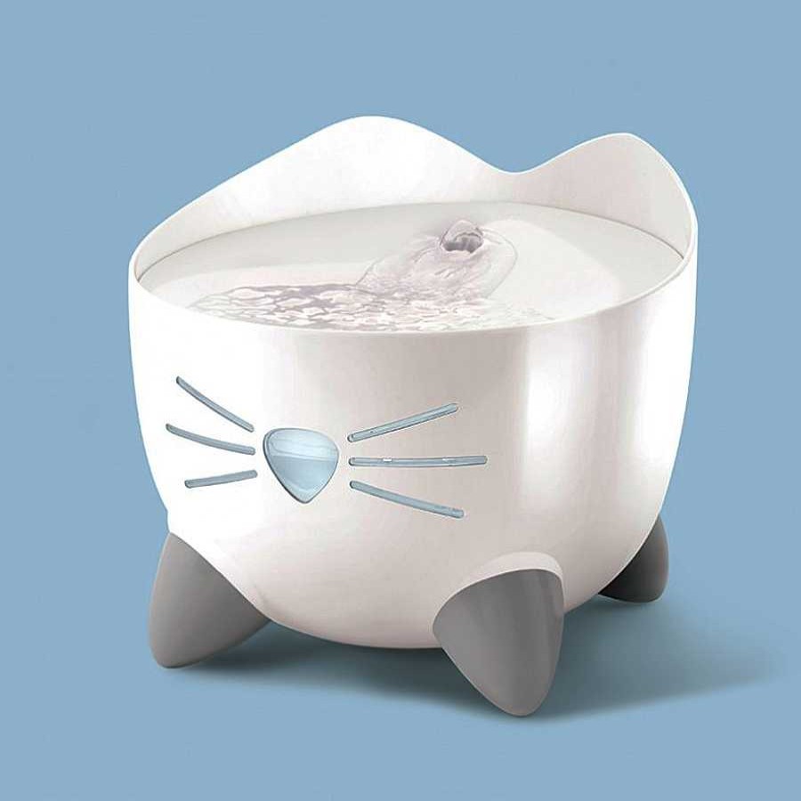 Gatos Catit Comederos, Fuentes Y Bebederos | Catit Pixi Blanco Bebedero Fuente Para Gatos