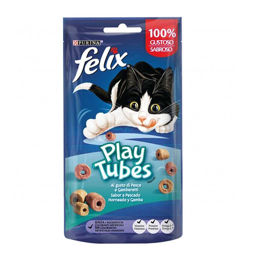 Gatos Felix Snacks | Felix Play Tubes Pescado Y Gambas Bocaditos Para Gatos