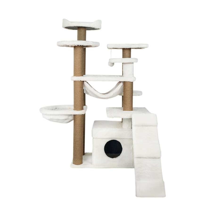 Gatos Catshion Rascadores | Catshion Pichi Rbol Rascador Con Cueva Blanco Para Gatos