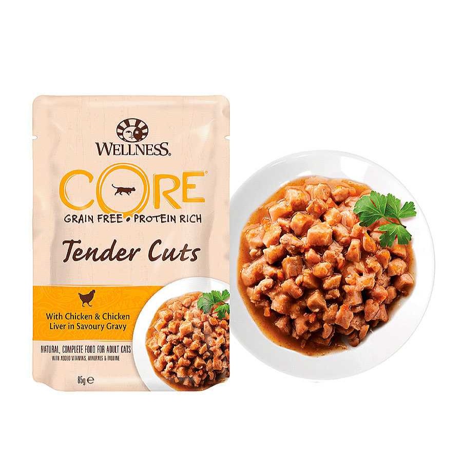 Gatos Wellness Core Comida H Meda | Wellness Core Tender Cuts Pollo Sobre En Salsa Para Gatos