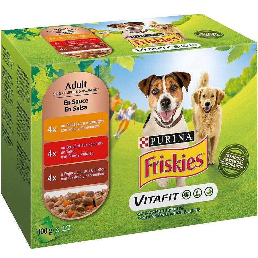 Perros Friskies Comida H Meda | Friskies Carne En Salsa Sobre Para Perros - Multipack 12