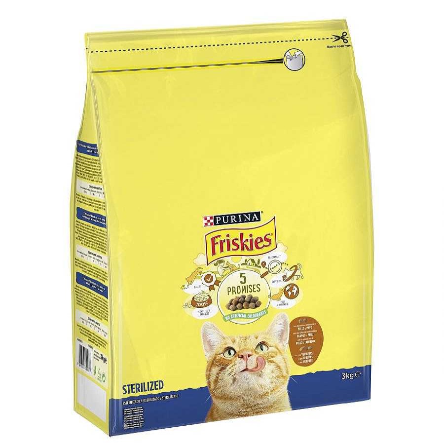 Gatos Friskies Pienso Seco | Friskies Sterilized Pollo Y Pavo Con Verduras Pienso Para Gatos