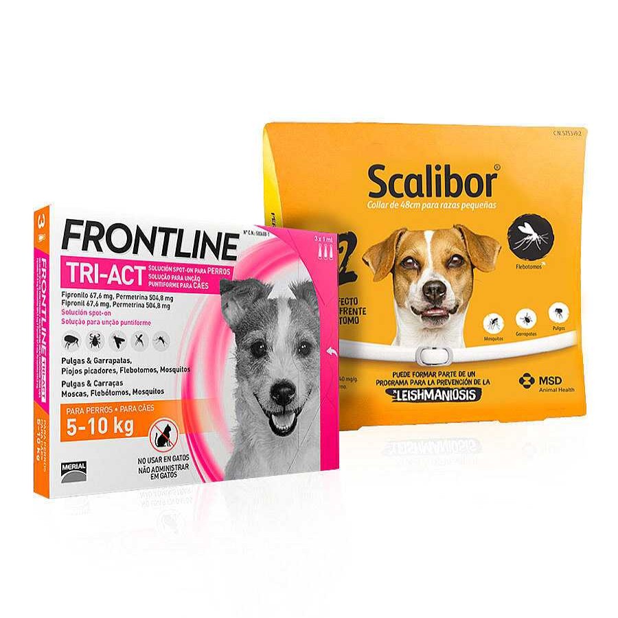 Perros Scalibor + Frontline Antiparasitarios | Scalibor Collar Antiparasitario + Frontline Tri-Act Pipetas Para Perros