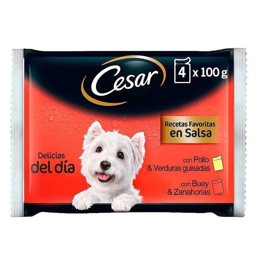 Perros Cesar Comida H Meda | Cesar Carnes Mixtas Salsa En Bolsita Para Perros - Multipack