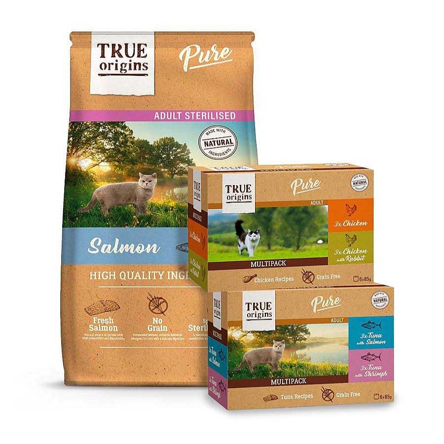 Gatos True Origins Pienso Seco | True Origins Pack Pure Esterilizado - Pienso Y Comida H Meda Para Gato