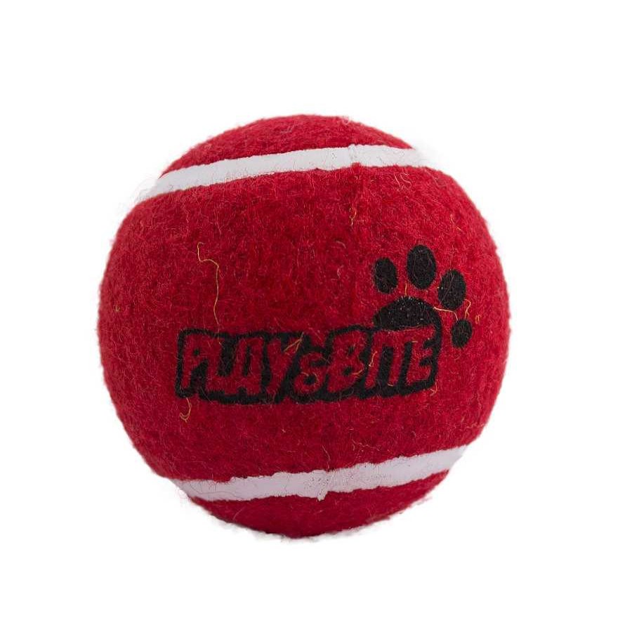 Perros Play & Bite Juguetes | Play & Bite Pelota De Tenis Roja Para Perros