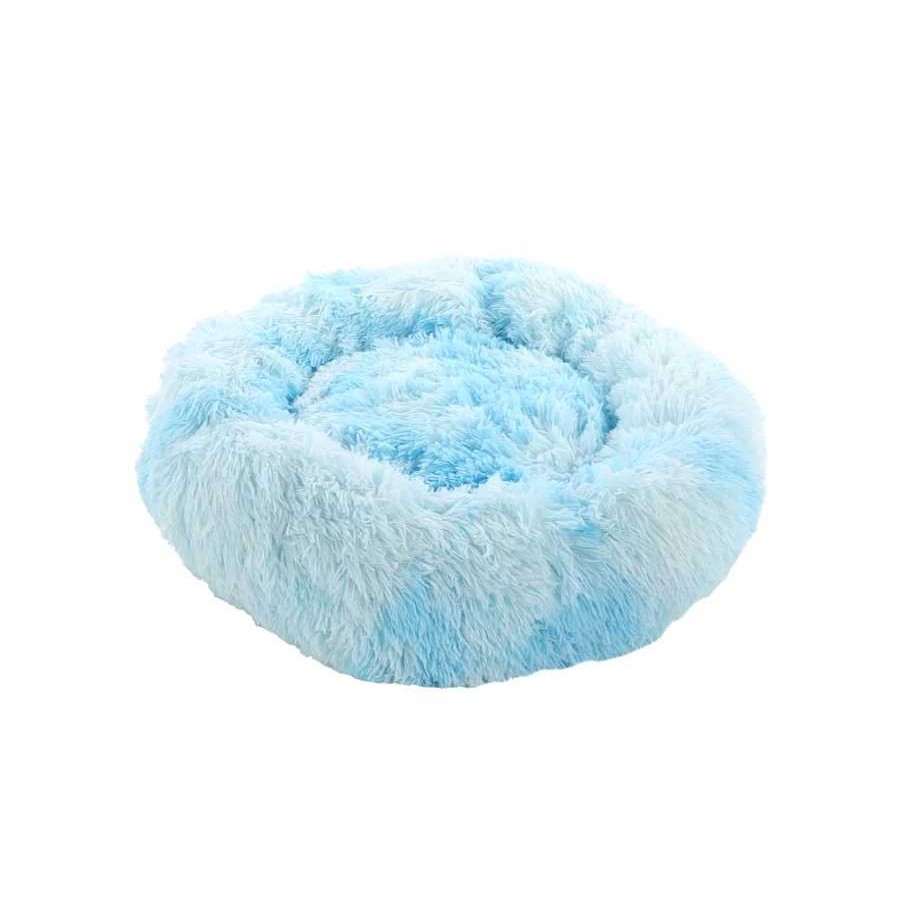 Perros Flamingo Camas | Flamingo Demi Redondo Azul Cama Para Perros Y Gatos