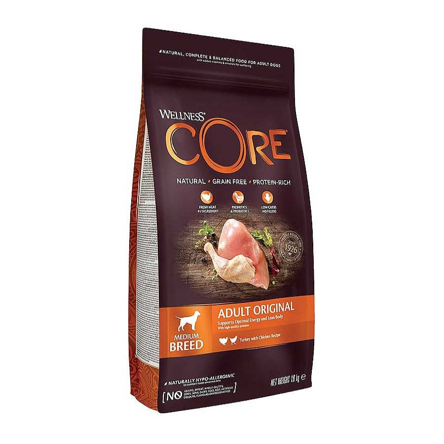 Perros Wellness Core Pienso Seco | Wellness Core Adult Medium Original Pavo Y Pollo Pienso Para Perros