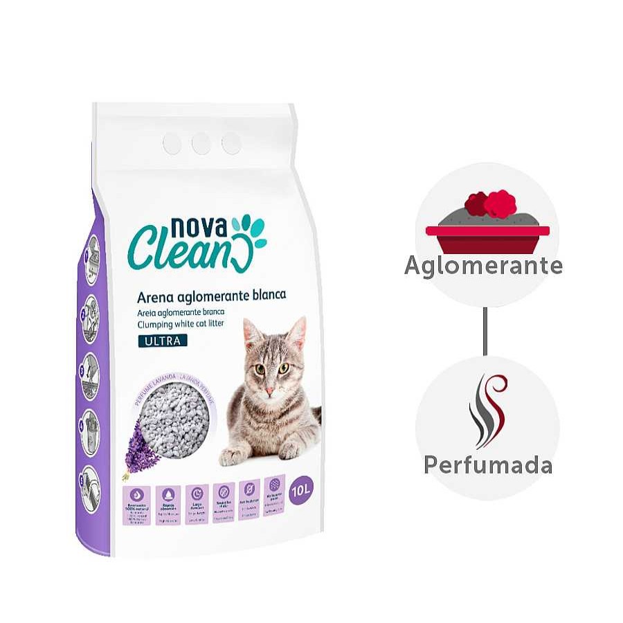 Gatos Nova Clean | Nova Clean Ultra Lecho Aglomerante Lavanda Para Gatos