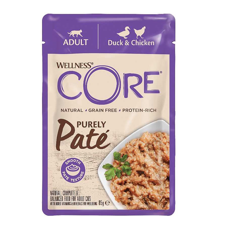 Gatos Wellness Core Comida H Meda | Wellness Core Adult Purely Pato Y Pollo En Pat Sobre Para Gatos