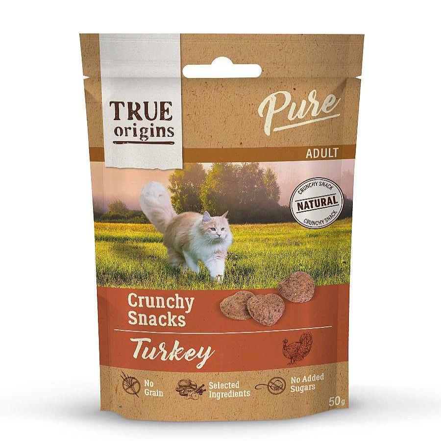 Gatos True Origins Snacks | True Origins Pure Bocaditos Adult Crunchy De Pavo Para Gatos