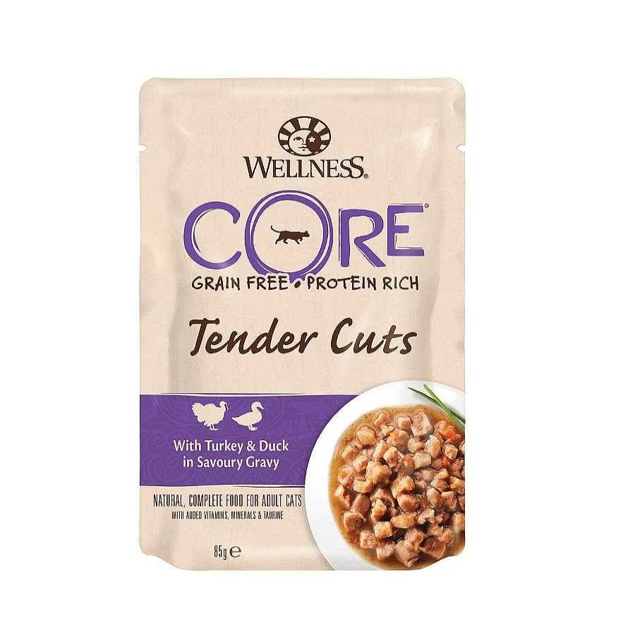 Gatos Wellness Core Comida H Meda | Wellness Core Tender Cuts Pollo Y Pato Sobre En Salsa Para Gatos