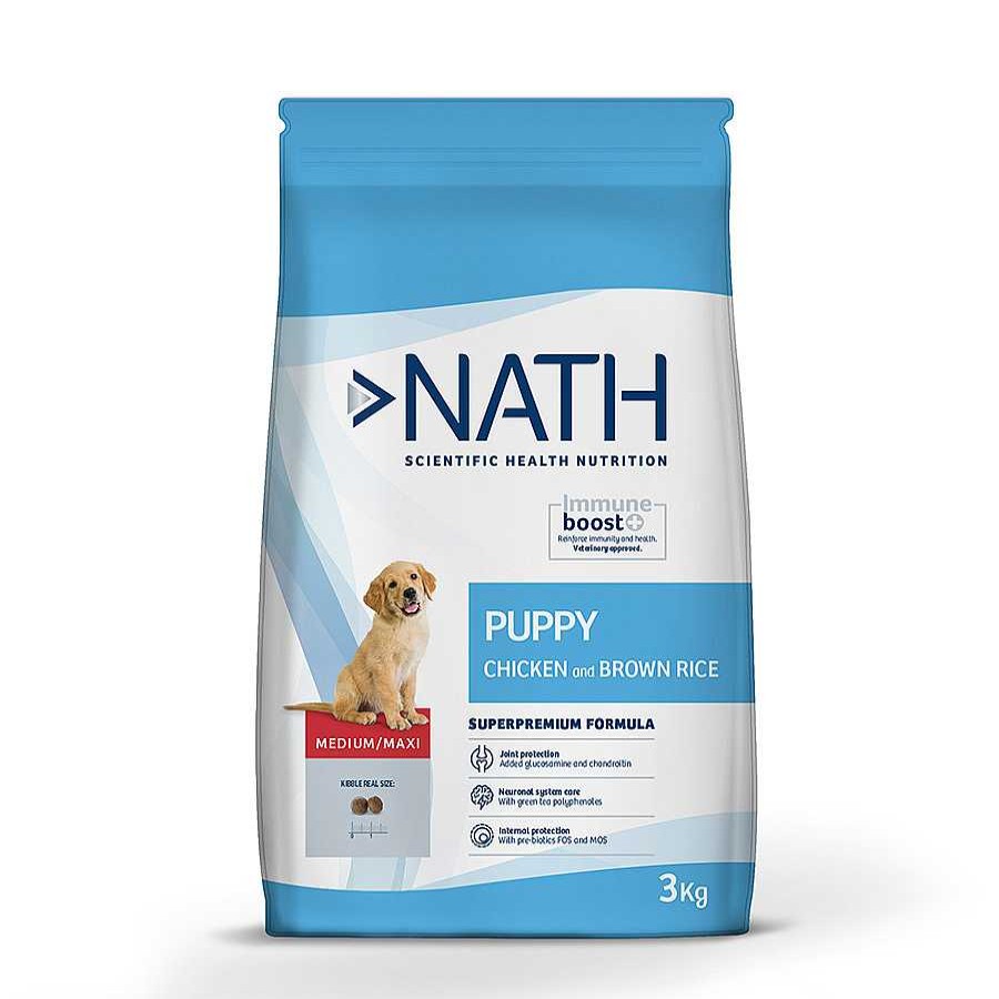 Perros Nath Pienso Seco | Nath Puppy Medium Maxi Pollo Pienso Para Perros