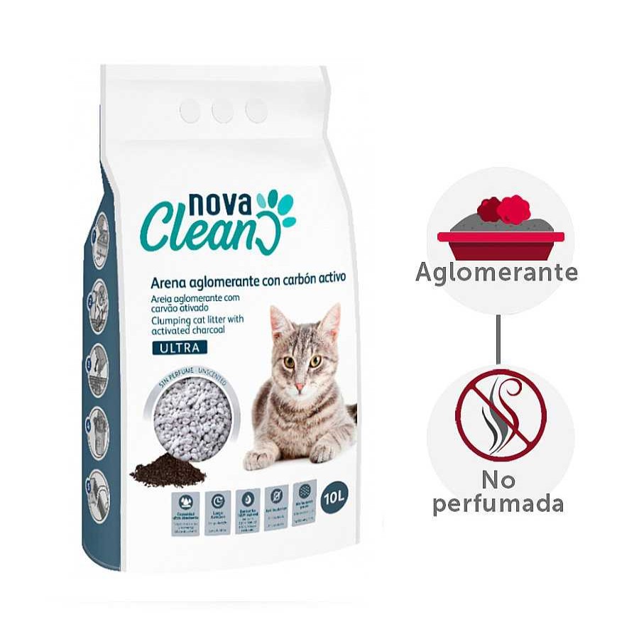 Gatos Nova Clean | Nova Clean Ultra Lecho Aglomerante Carb N Para Gatos