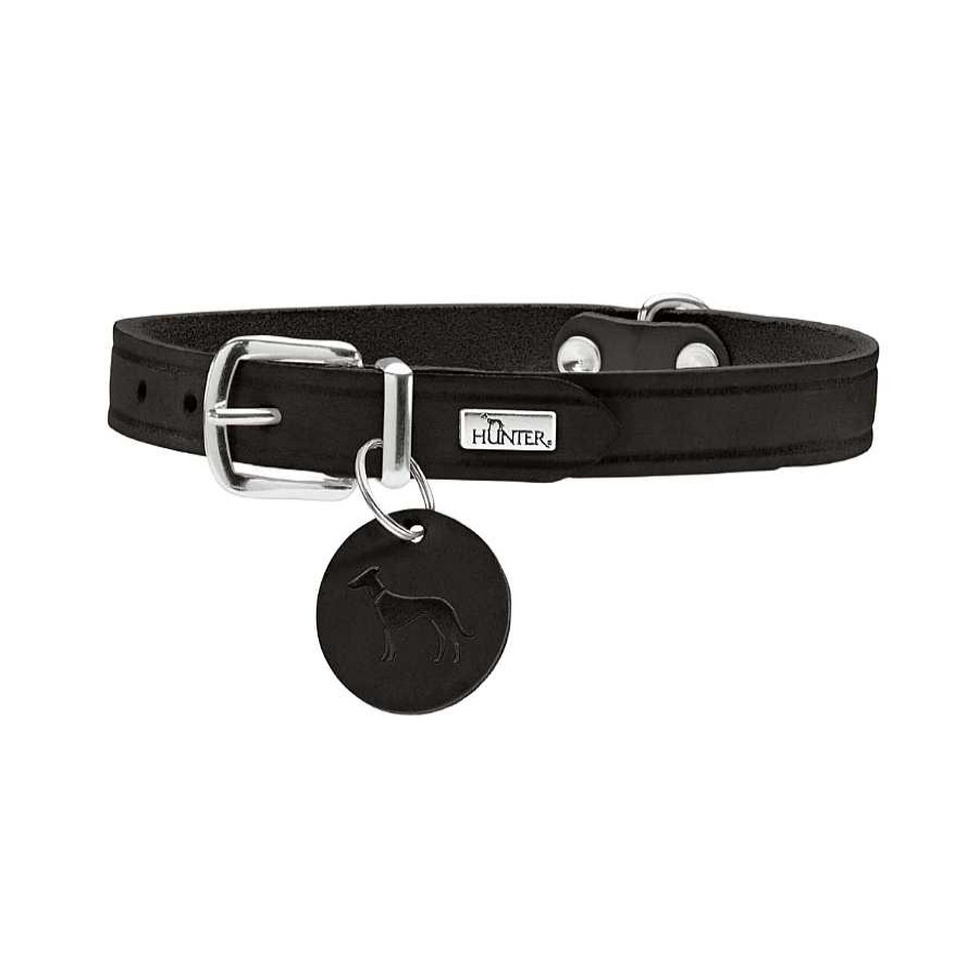 Perros Hunter Arneses, Collares Y Correas | Hunter Aalborg Collar De Cuero Negro Para Perros