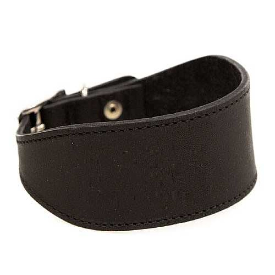 Perros TK-Pet Arneses, Collares Y Correas | Tk-Pet Namur Collar De Cuero Negro Para Galgos