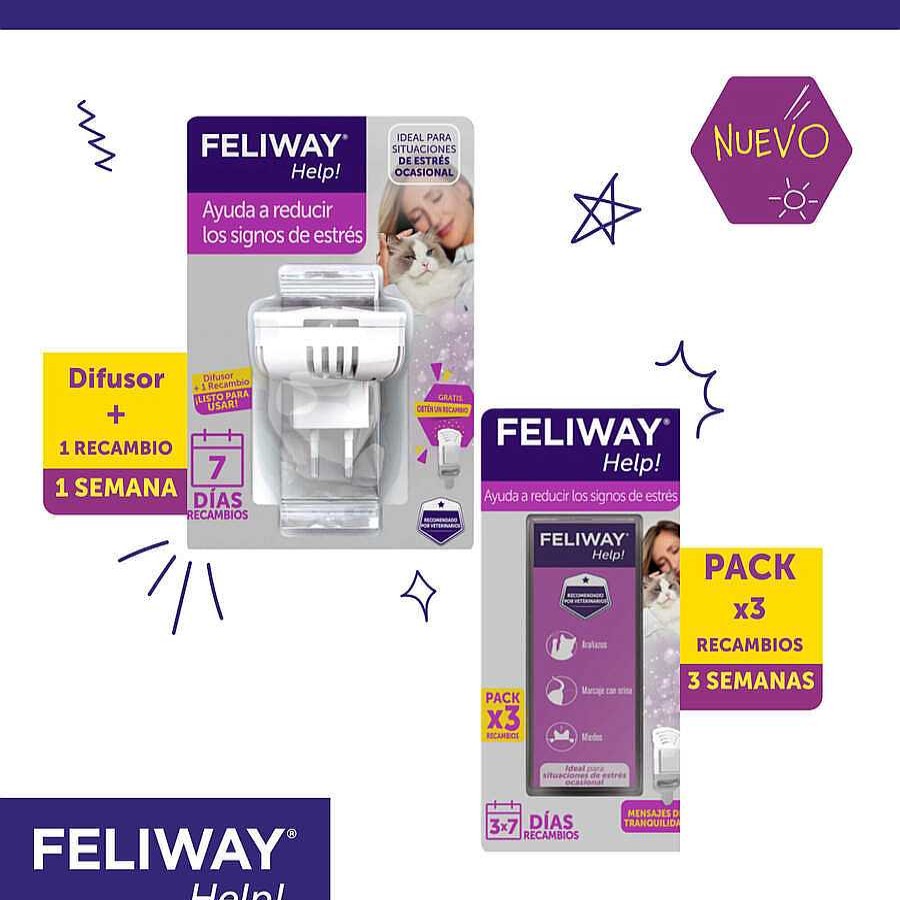 Gatos Feliway | Feliway Help Difusor Y Recambio Con Feromonas Para El Estr S Ocasional