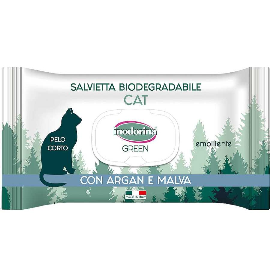 Gatos Inodorina | Inodorina Green Toallitas H Medas Para Gatos De Pelo Corto