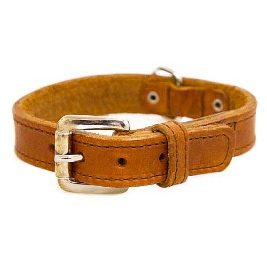 Perros TK-Pet Arneses, Collares Y Correas | Tk-Pet Namur Collar De Cuero Cognac Para Perros