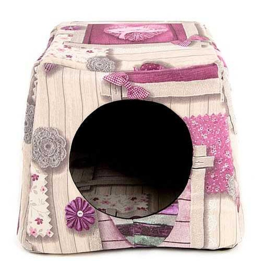 Gatos TK-Pet Camas | Tk-Pet Doble Cama Cubo Rosa Para Gatos