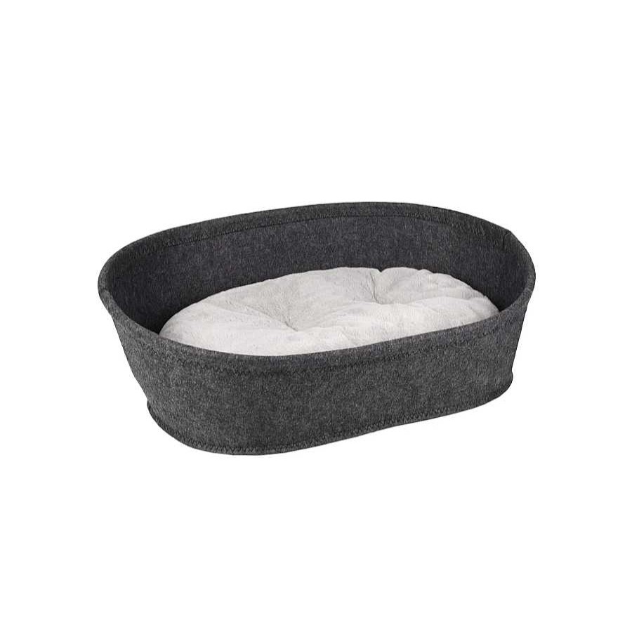 Perros Flamingo Camas | Flamingo Xepp Ovalado Gris Oscuro Cama Cuna Para Perros