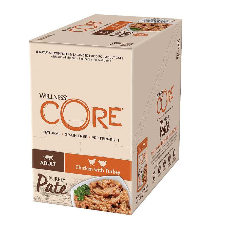 Gatos Wellness Core Comida H Meda | Wellness Core Adult Pollo Y Pavo En Pat Sobre Para Gatos