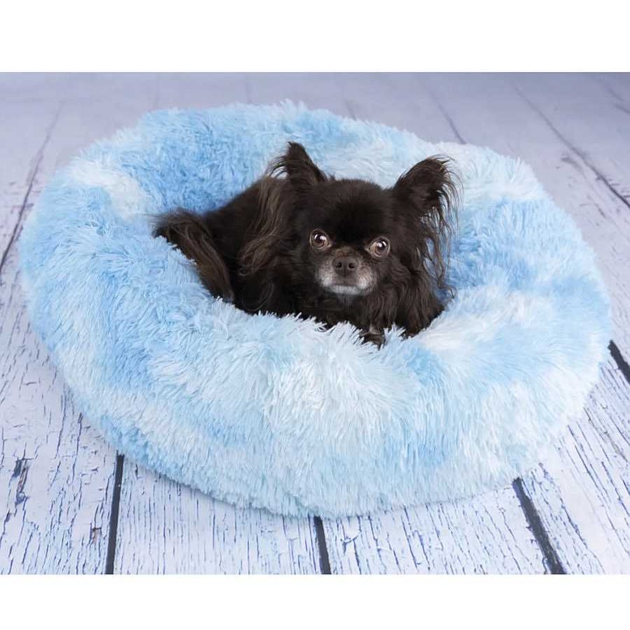 Perros Flamingo Camas | Flamingo Demi Redondo Azul Cama Para Perros Y Gatos