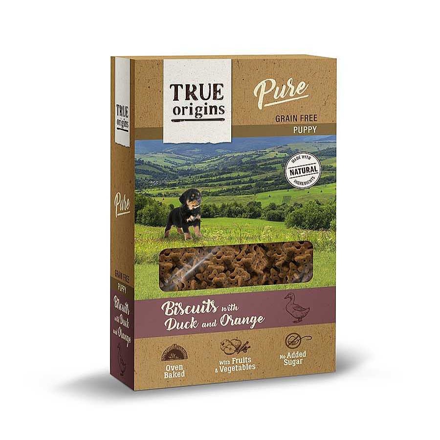 Perros True Origins Snacks Y Chuches | True Origins Pure Puppy Pato Con Naranja Galletas Para Cachorros