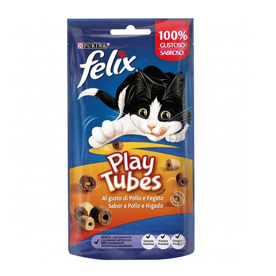 Gatos Felix Snacks | Felix Bocaditos Play Tubes Pollo Con H Gado Bocaditos Para Gatos