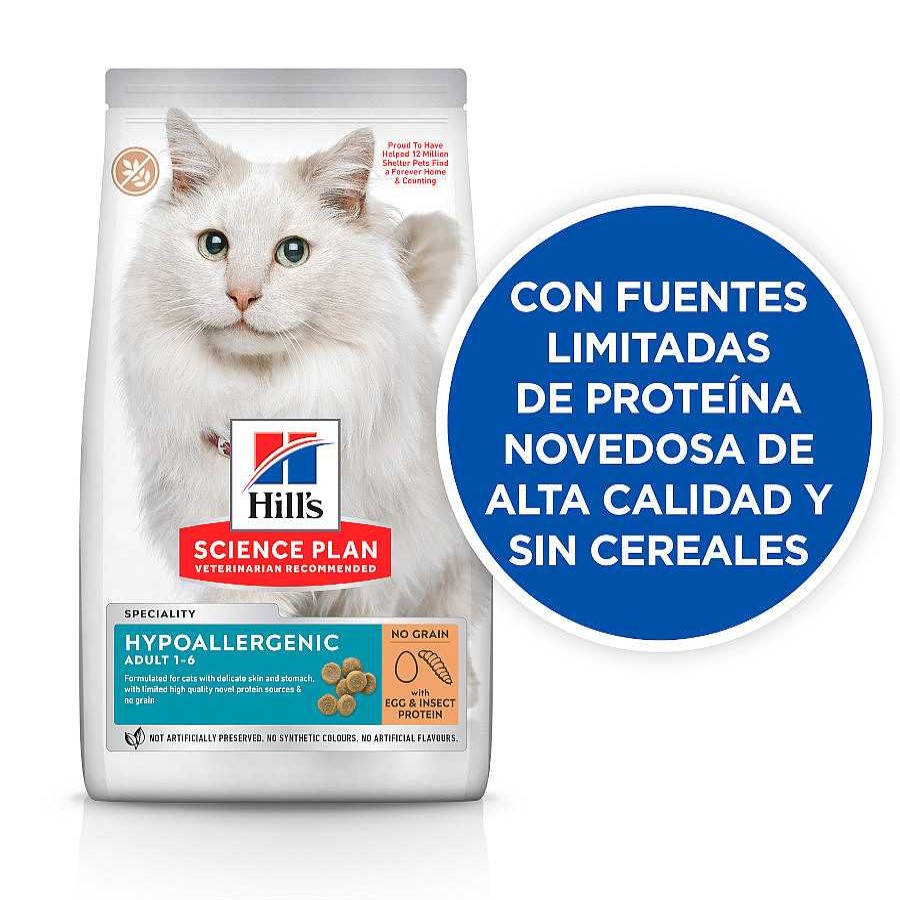 Gatos Hill's Pienso Seco | Hill'S Science Plan Adult Hypoallergenic Huevo E Insecto Pienso Para Gatos