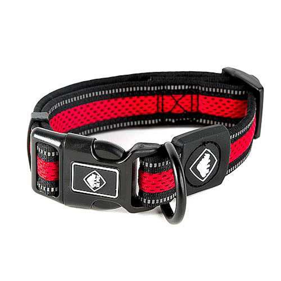 Perros TK-Pet Arneses, Collares Y Correas | Tk-Pet Reflective Comfort Collar Rojo Para Perros